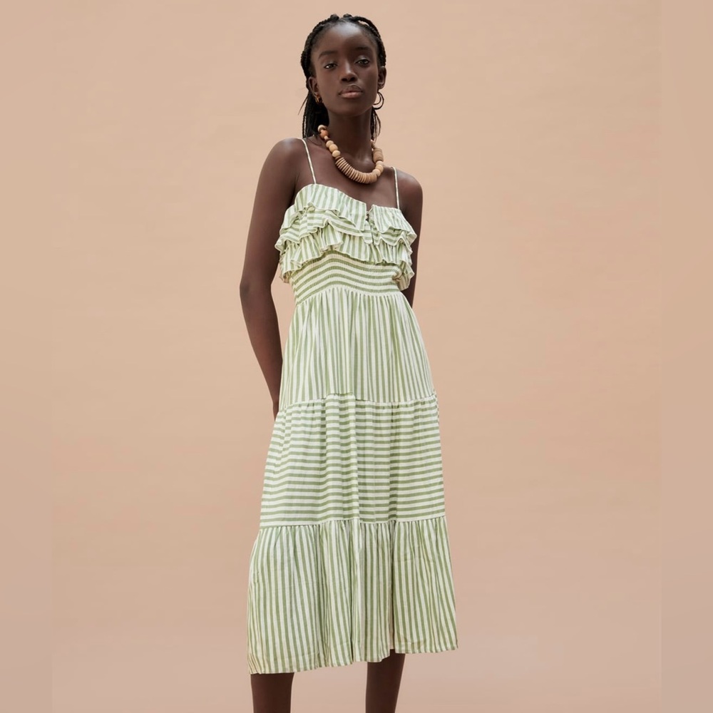 NWOT Zara Midi Striped Dress S